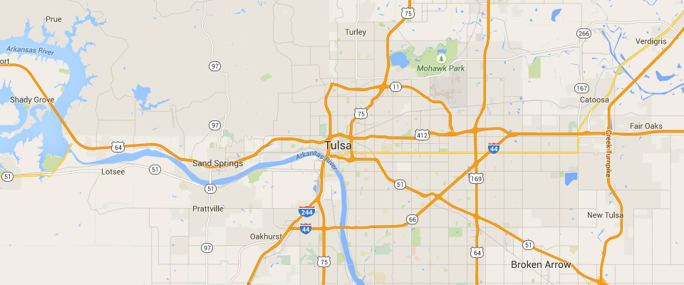 Tulsa Dumpster Rental Service Area Map